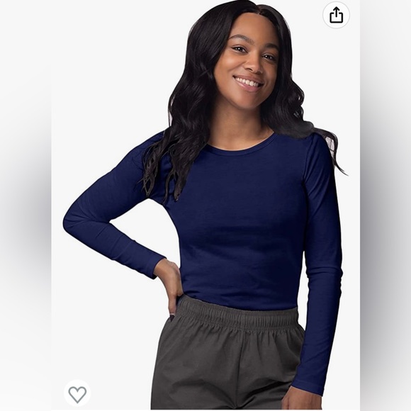 Sivvan Navy Long Sleeve Undershirt Scrubs Scrub Shirt M - Picture 3 of 5